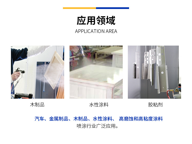 靜電噴槍應用領域：木制品、水性漆料、膠粘劑